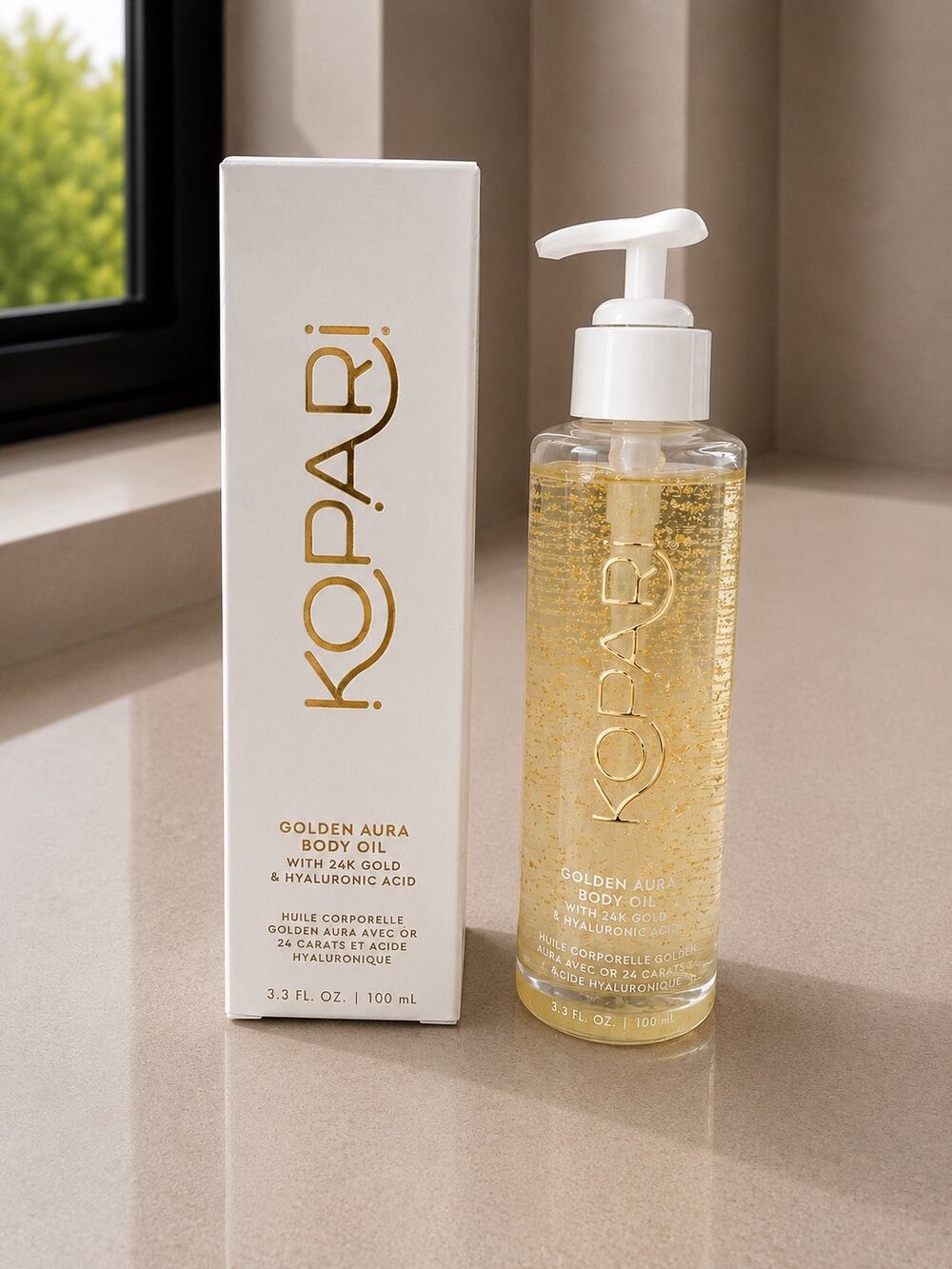 $42 Kopari Golden Aura Body Oil 24K Gold Hyaluronic Acid 3.3 oz